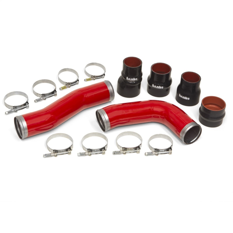 Ram 3500 Boost Tubes - Banks Power - 3.5-inch Mandrel Bent - Red - `10-`12